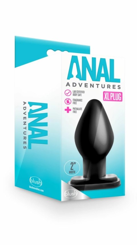 Blush Novelties Anal Adventures XL Plug czarny anatomiczny rozmiar XL Anal Adventures