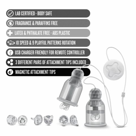 Blush Temptasia Titillator - System do masażu i rotacji z przyssawkami, USB Temptasia