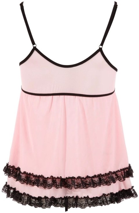 Cottelli Lingerie Babydoll z koronką rożowa + stringi L Cottelli