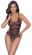 Cottelli Lingerie Body dwukolorowa koronka kwiatowa S/M regulacja Cottelli