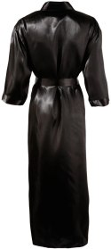 Cottelli Lingerie Długi Szlafrok Satynowy Czarny z Paskiem S/M Cottelli