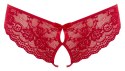 Cottelli Lingerie Figi koronkowe czerwone z wycięciami S Cottelli