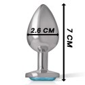Intense Korek Metalowy S z Niebieskim Kryształem - Rozmiar S, 7 cm INTENSE