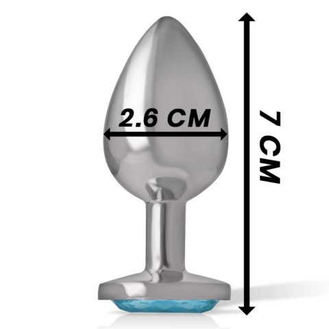 Intense Korek Metalowy S z Niebieskim Kryształem - Rozmiar S, 7 cm INTENSE