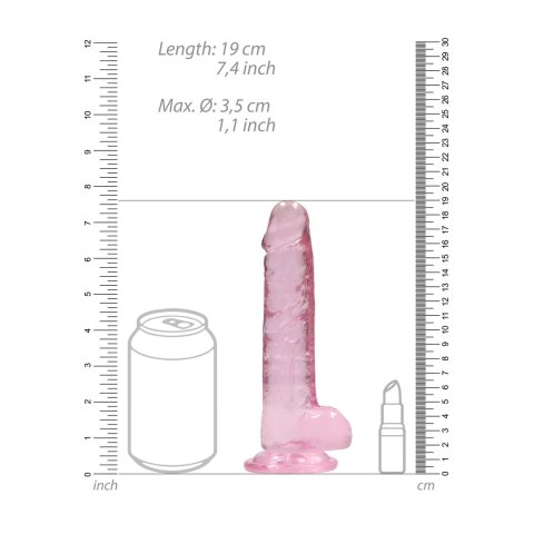 RealRock Crystal Clear 19 cm - anatomiczny model z przyssawką RealRock by Shots