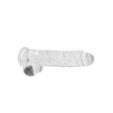 RealRock Crystal Clear - Model z anatomicznymi kulkami 25 cm z przyssawką RealRock by Shots
