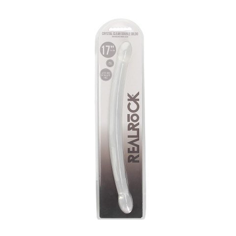RealRock Crystal Clear - Podwojny model intymny 42 cm, przezroczysty RealRock by Shots