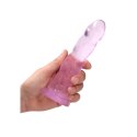 RealRock Crystal Clear model karbowany 17 cm z przyssawką, transparentny RealRock by Shots