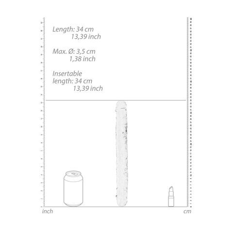 RealRock Crystal Clear podwojny model intymny 34 cm anatomiczny RealRock by Shots