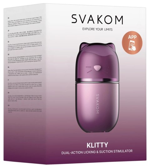 SVAKOM Klitty Dusty Lavender - kompaktowy model z funkcją ssania i lizania SVAKOM