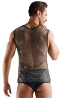Svenjoyment Net Shirt S Czarna Koszulka Bez Rękawow z Ozdobnymi Kryształkami Svenjoyment