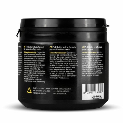 BUTTR Fisting Butter 500 ml - Profesjonalny kremowy żel intymny bezzapachowy