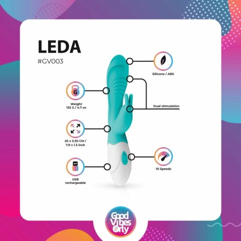 Leda Rabbit Vibrator model z 10 trybami wibracji, wodoodporny, rożowy