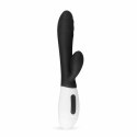 Teazers Rabbit Vibrator Black - silikonowy model dwufunkcyjny USB 30 trybow