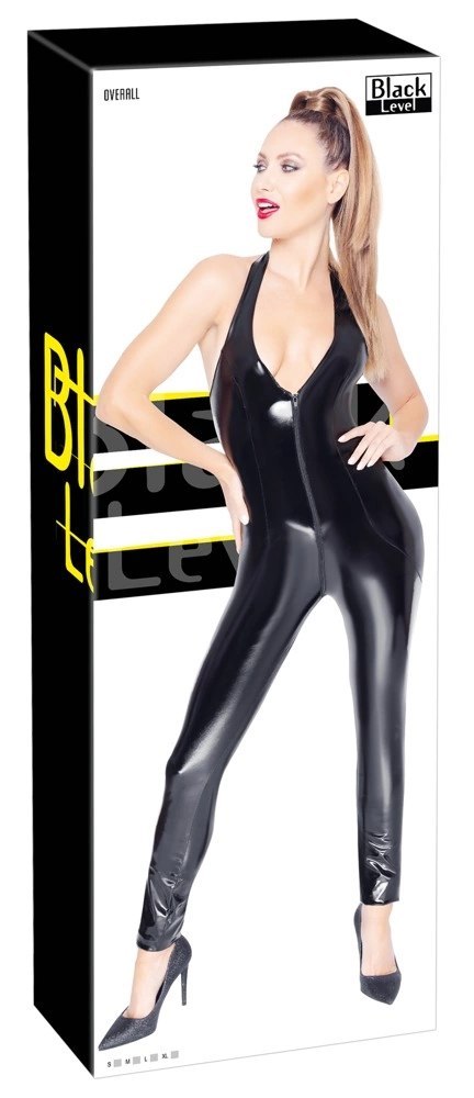Black Level Kombinezon Vinylowy Czarny Z Dwukierunkowym Zamkiem S Black Level