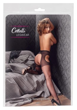 Cottelli Legwear czarne rajstopy z pasem koronkowym S/M Cottelli