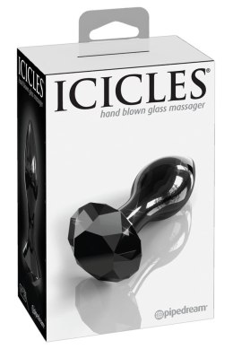 Icicles Szklany stożkowy korek z ozdobnym kryształem 9 cm czarny Icicles