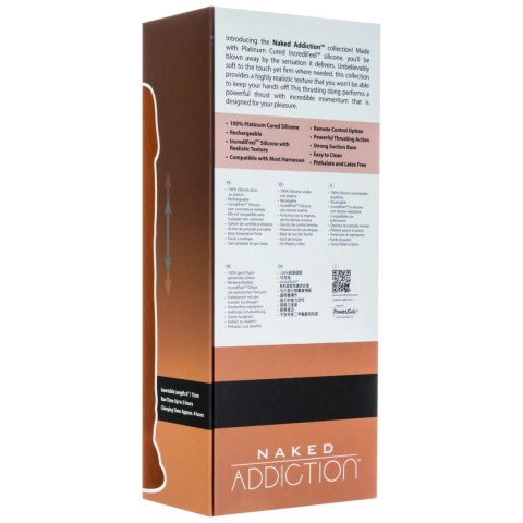 Naked Addiction Thrusting Dong 23 cm Caramel z pilotem, silikon premium Naked Addiction
