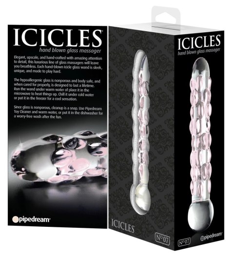 Pipedream Icicles model 24 szklany masażer z wypustkami 17,8 cm Icicles