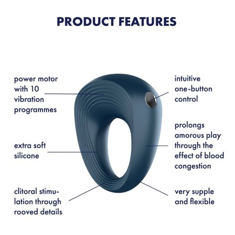 Satisfyer Power Ring silikonowy pierścień wibrujący, 10 trybow, 5.5 cm Satisfyer