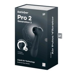 Satisfyer Pro 2 Generation 3 czarny - system Air Pulse, aplikacja, wymienne końcowki Satisfyer