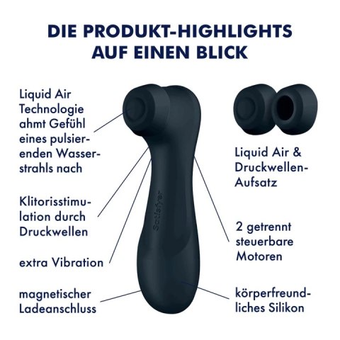 Satisfyer Pro 2 Generation 3 czarny - system Air Pulse, aplikacja, wymienne końcowki Satisfyer