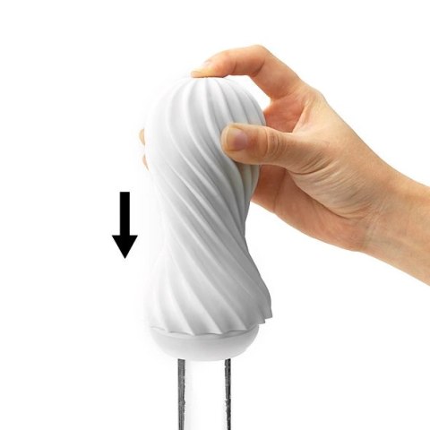 Tenga Flex Silky White - elastyczna maszyna intymna spiralna, biała Tenga