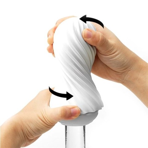 Tenga Flex Silky White - elastyczna maszyna intymna spiralna, biała Tenga