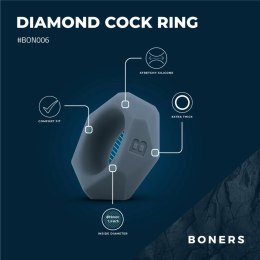 Boners Diamond - elastyczny pierścień anatomiczny, szary, uniwersalny rozmiar