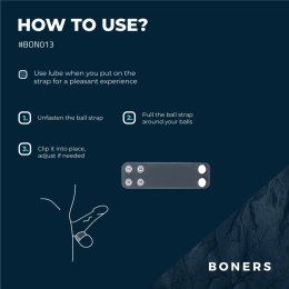 Boners Pasek Regulowany S/M z Silikonu - szeroki, miękki, czarny