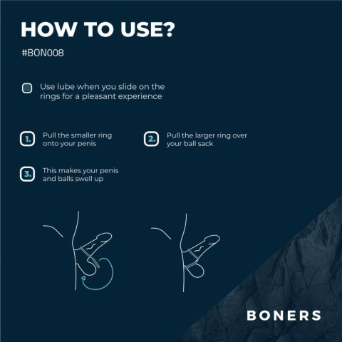 Boners Pierścień silikonowy z funkcją anatomicznego rozciągacza, szary