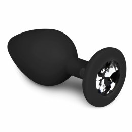 EasyToys Diamond Plug Medium Czarny z Kryształem, Silikonowy