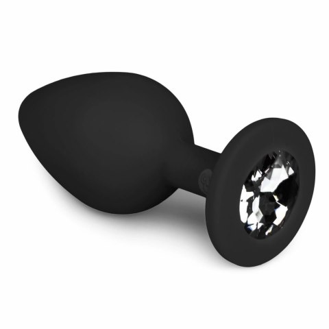 EasyToys Diamond Plug Medium Czarny z Kryształem, Silikonowy