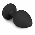 EasyToys Diamond Plug Medium Czarny z Kryształem, Silikonowy