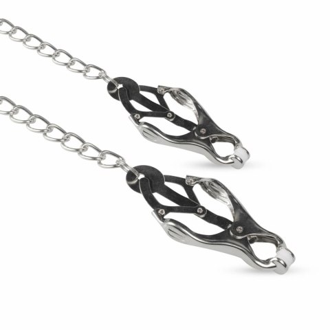 EasyToys Metalowe Klamry Clover z Łańcuszkiem - Regulowane, Stalowe