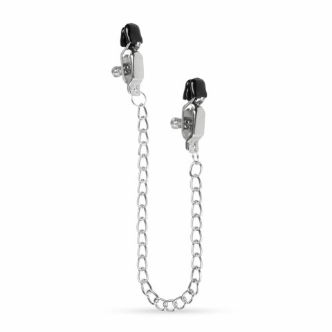EasyToys Metalowe Zaciski z Łańcuszkiem - Regulowane, Szerokie Końcowki
