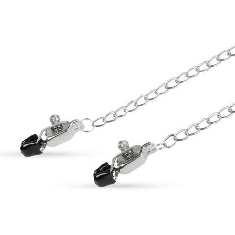 EasyToys Metalowe Zaciski z Łańcuszkiem - Regulowane, Szerokie Końcowki