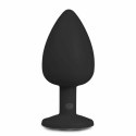 EasyToys Plug anatomiczny silikonowy Large z kryształkiem czarny