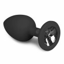 EasyToys Plug anatomiczny silikonowy Small Czarny z kryształem