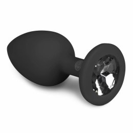 EasyToys Plug anatomiczny silikonowy Small Czarny z kryształem