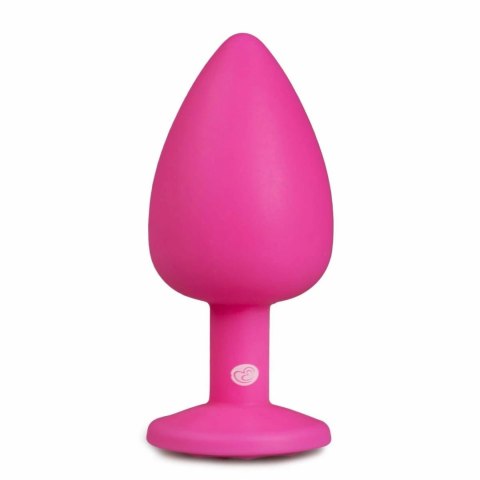 EasyToys Plug silikonowy Large z ozdobnym kryształem rożowy