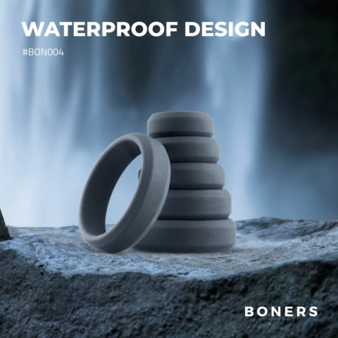 Mister B Zestaw 6 Pierścieni Silikonowych - 6 Rozmiarow, Czarne