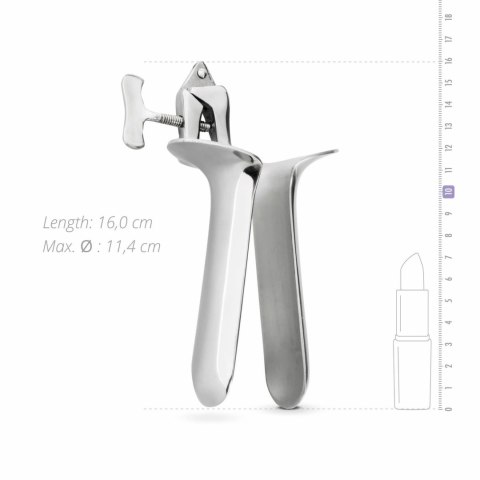 Sinner Gear Collins - stalowy wziernik ginekologiczny, regulowany, srebrny