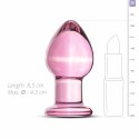 Sinner Gear Szklany Korek Anatomiczny Pink 4,3 cm - średni rozmiar, gładka powierzchnia