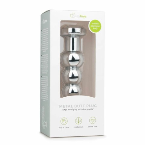Diogol Aluminium Plug z Kryształem Clear 7,5 cm - Model Anatomiczny