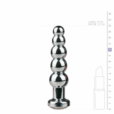Diogol Aluminium Plug z Kryształem Clear 7,5 cm - Model Anatomiczny