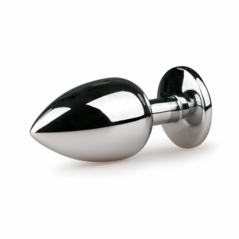 Diogol Metalowy Korek Anatomiczny Silver/Pink L z Kryształem