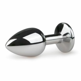 Diogol Metalowy Plug Anatomiczny Silver/Clear S z Kryształem