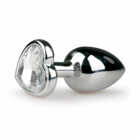 Diogol Plug Aluminiowy z Kryształem Serce Srebrny Rozmiar S