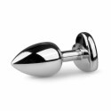 Diogol Plug Aluminiowy z Kryształem Serce Srebrny Rozmiar S